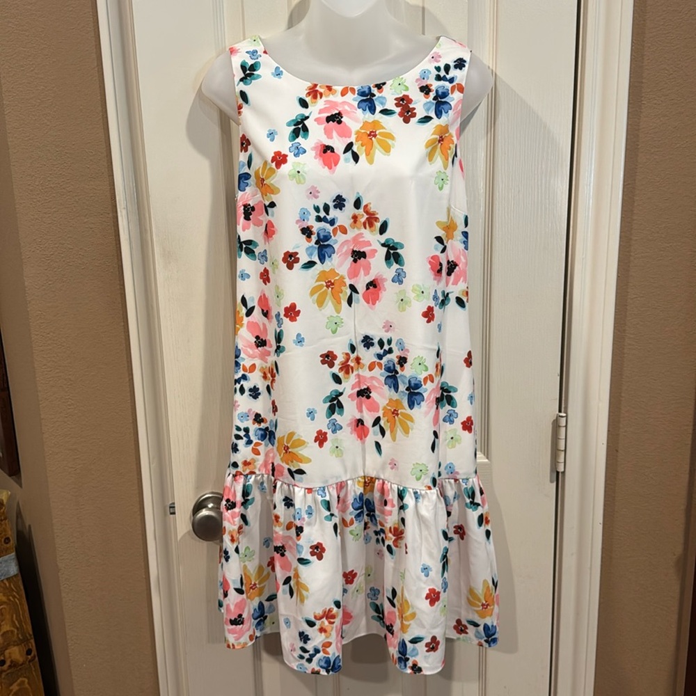 CeCe Floral drop-Waist Dress. Sz 10
